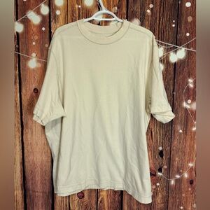 Abercrombie Men's Cream Oversized T-Shirt 100% Cotton